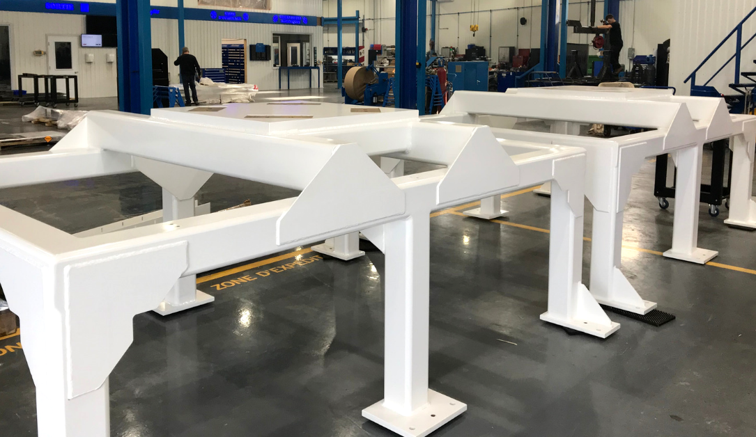 Assemblage mécanosoudé : base de machine industrielle