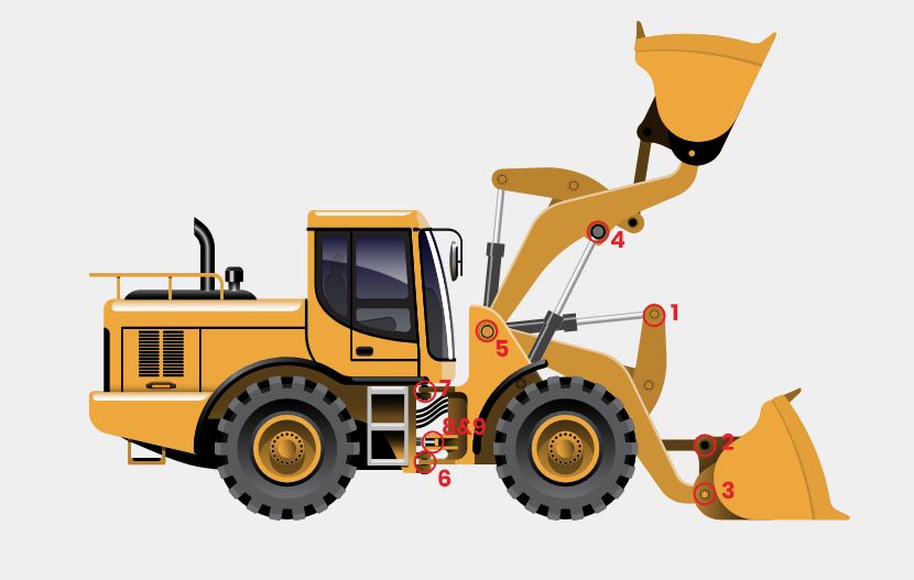 Exemples d’axes de rotation que nous pouvons réparer en chantier 